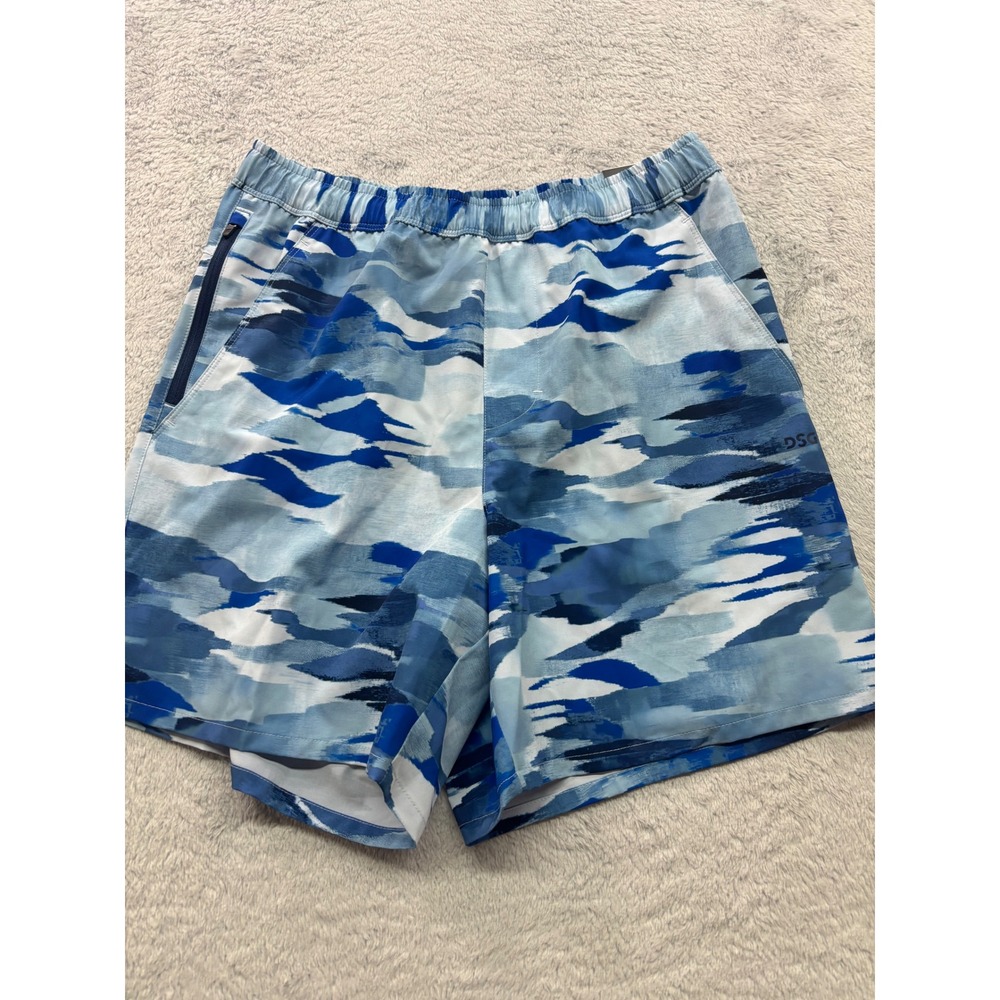 DSG Men's Agility Woven 6 Inch Inseam Athletic Shorts Blue Camo‎ Size S